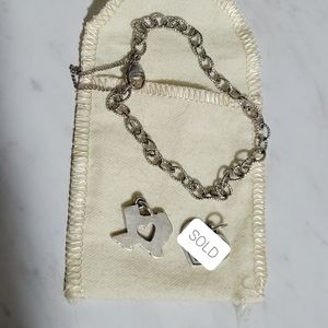 James Avery Twisted Cable Charm Bracelet w Charm